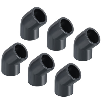 Harfington UPVC Pipe Fitting, 6 Pack 45 Degree Elbow Pipe Adapter 20mm 1/2" Slip Socket Coupling Connector