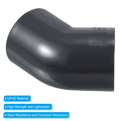 Harfington UPVC Pipe Fitting, 2 Pack 45 Degree Elbow Pipe Adapter 25mm 3/4" Slip Socket Coupling Connector