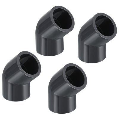 Harfington UPVC Pipe Fitting, 4 Pack 45 Degree Elbow Pipe Adapter 25mm 3/4" Slip Socket Coupling Connector