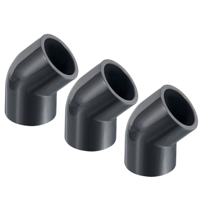 Harfington UPVC Pipe Fitting, 3 Pack 45 Degree Elbow Pipe Adapter 32mm 1" Slip Socket Coupling Connector