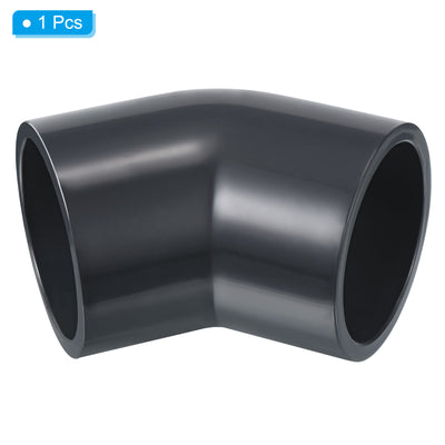 Harfington UPVC Pipe Fitting, 1 Pack 45 Degree Elbow Pipe Adapter 50mm 1-1/2" Slip Socket Coupling Connector