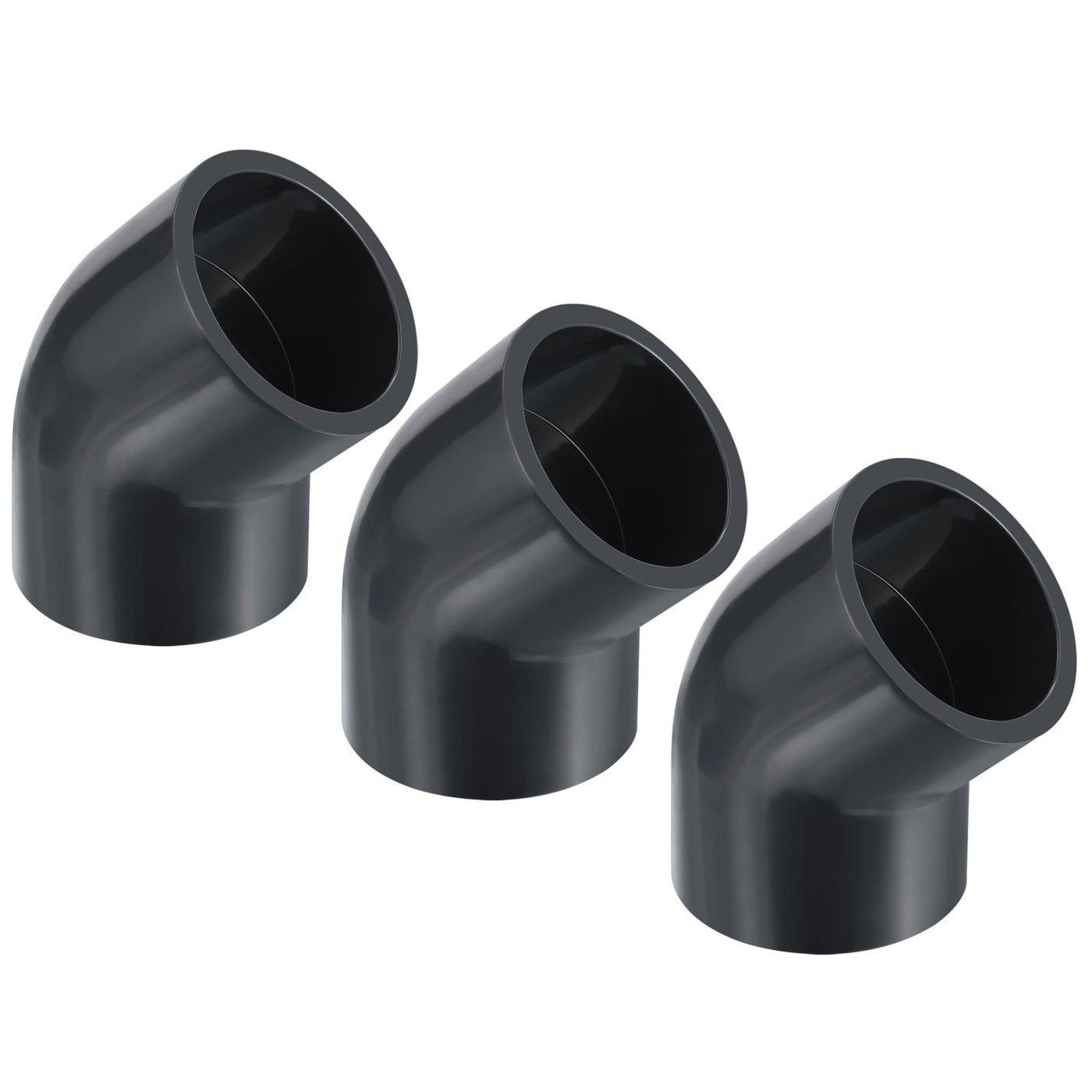 Harfington UPVC Pipe Fitting, 3 Pack 45 Degree Elbow Pipe Adapter 63mm 2" Slip Socket Coupling Connector