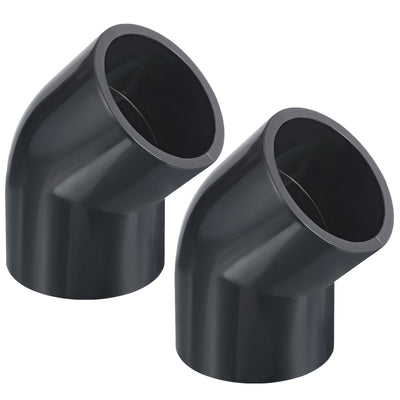 Harfington UPVC Pipe Fitting, 2 Pack 45 Degree Elbow Pipe Adapter 75mm 2-1/2" Slip Socket Coupling Connector