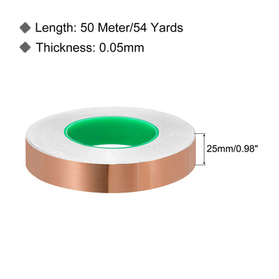 Harfington Copper Foil Tape 0.98 Inch x 54 Yards 0.05 Thick Double Sided for Electronics