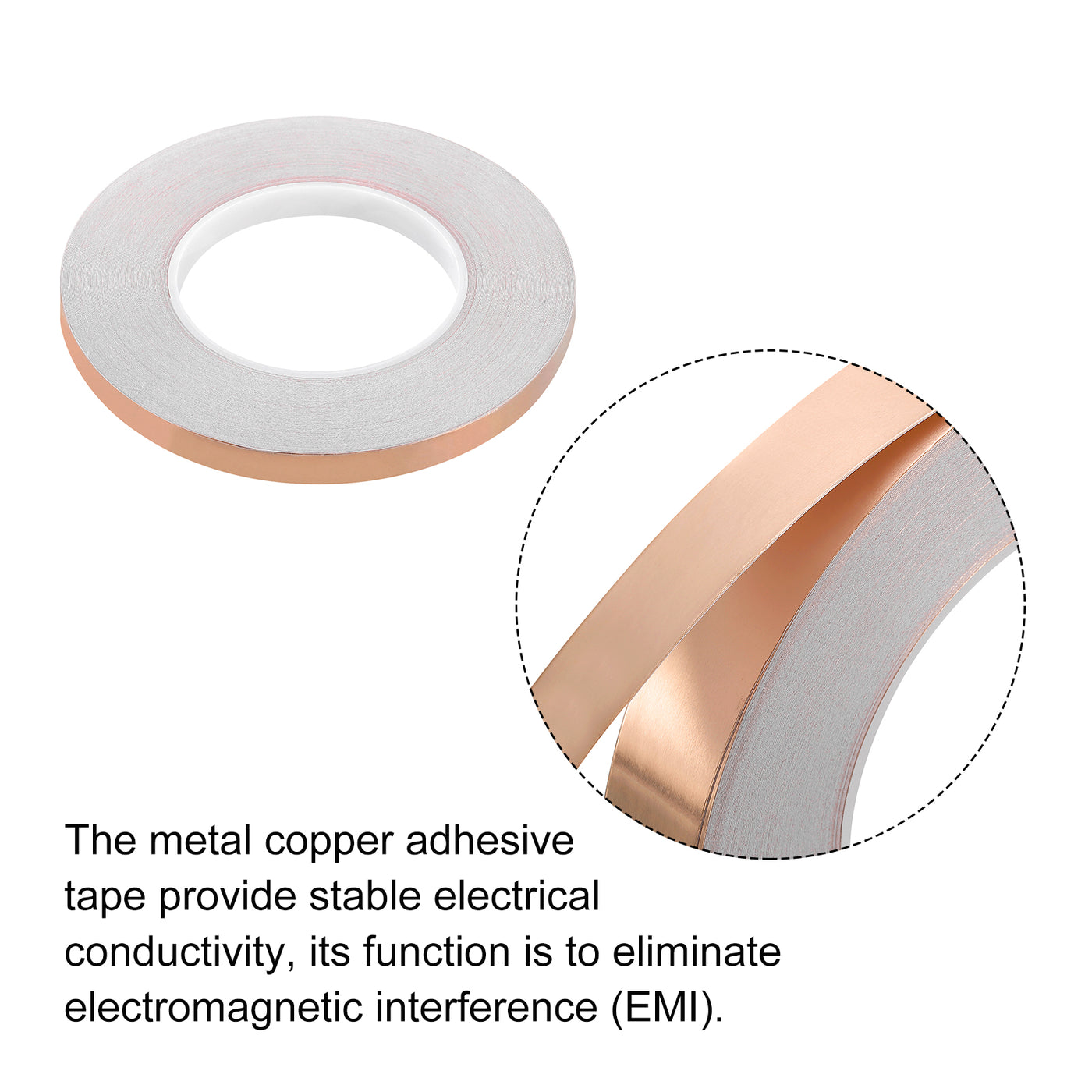 Harfington Copper Foil Tape 0.39 Inch x 54 Yards 0.05 Thick Single Sided for Electronics