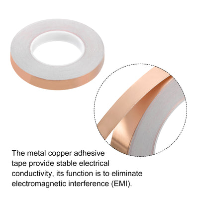 Harfington Copper Foil Tape 0.79 Inch x 54 Yards 0.05 Thick Single Sided for Electronics