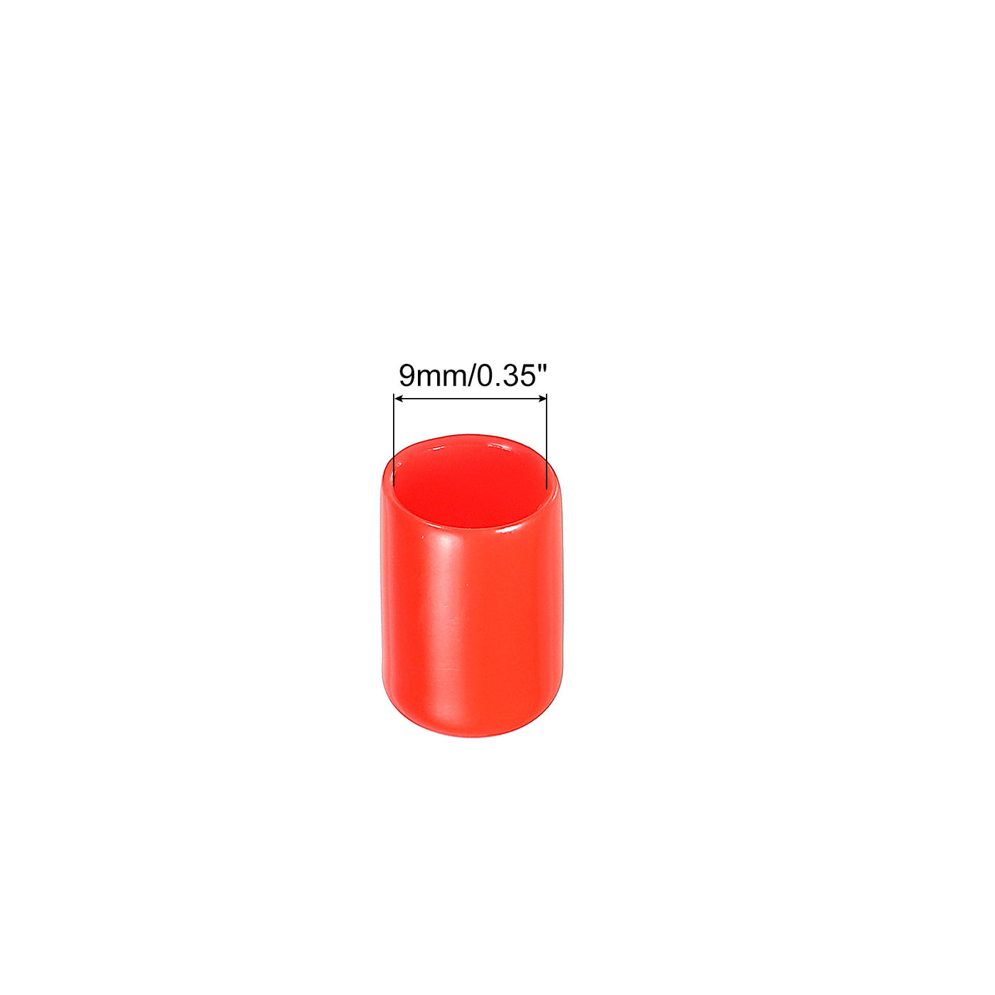 Harfington 100pcs Rubber End Caps Cover Assortment 9mm Vinyl Screw Thread Protector for Screw Bolt Black Red
