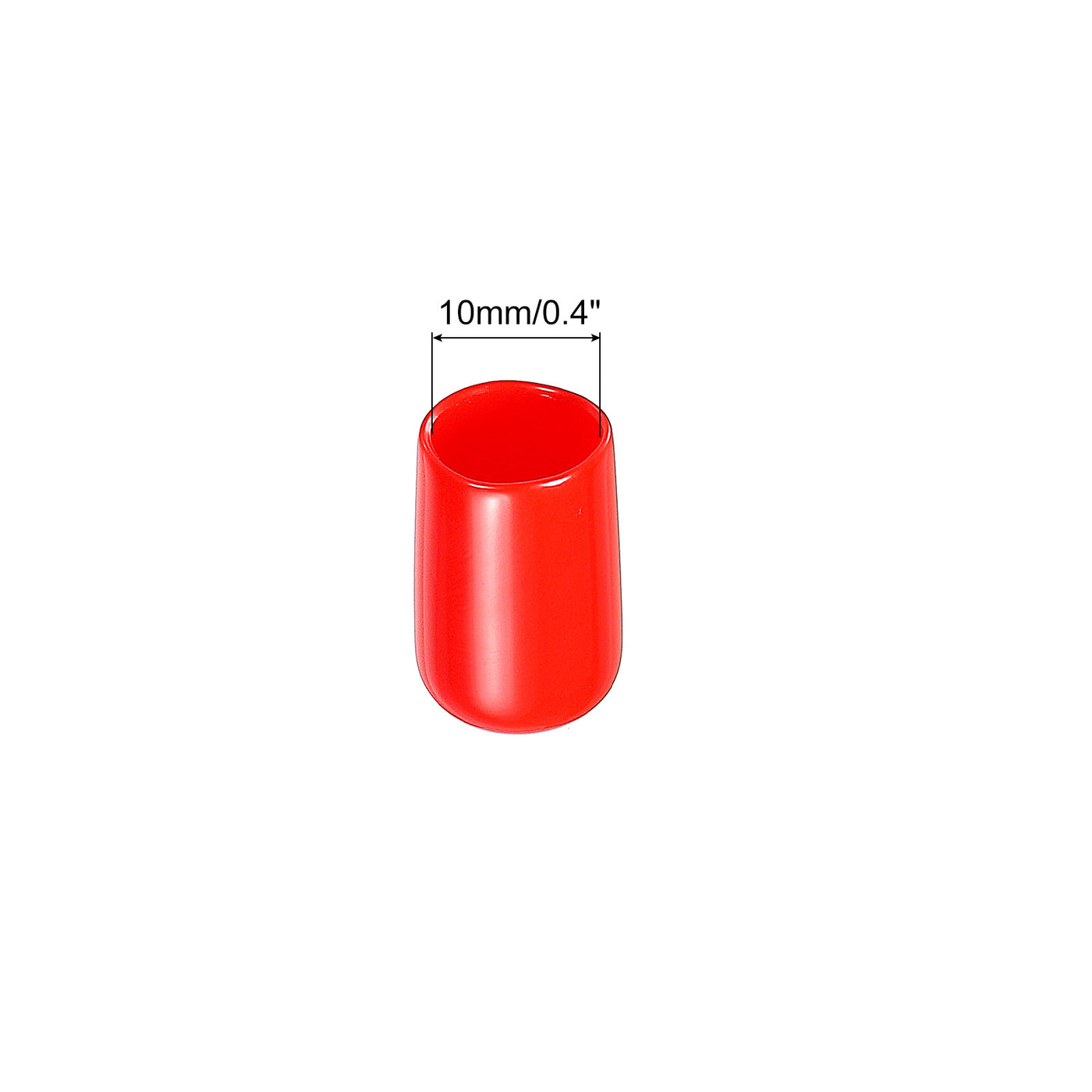 Harfington 100pcs Rubber End Caps Cover Assortment 10mm Vinyl Screw Thread Protector for Screw Bolt Black Red