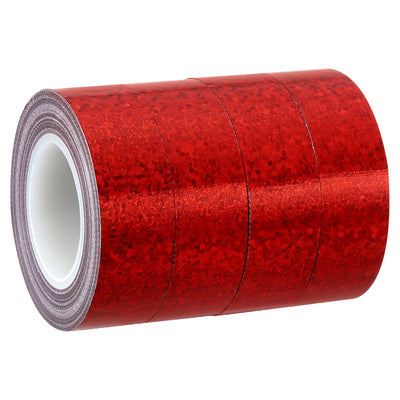 Harfington Sparkle Glitter Tape 15mm x 5m, 4 Pack Art Prism Tapes Self-Adhesive Red