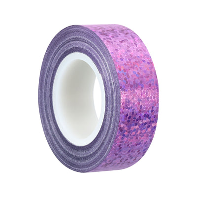 Harfington Sparkle Glitter Tape 15mm x 5m, 1 Pack Art Prism Tapes Self-Adhesive Pink Purple