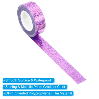 Harfington Sparkle Glitter Tape 15mm x 5m, 2 Pack Art Prism Tapes Self-Adhesive Pink Purple