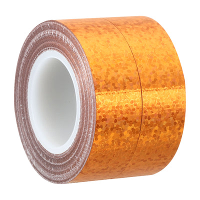 Harfington Sparkle Glitter Tape 15mm x 5m, 2 Pack Art Prism Tapes Self-Adhesive Gold Tone
