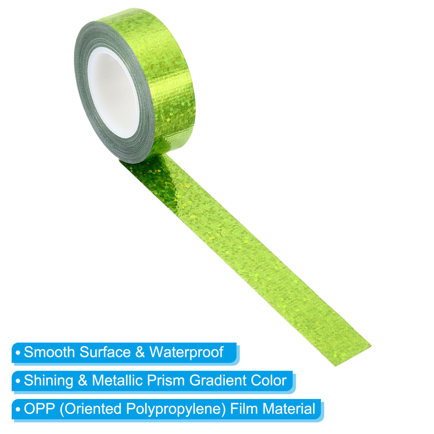 Harfington Sparkle Glitter Tape 15mm x 5m, 2 Pack Art Prism Tapes Self-Adhesive Green