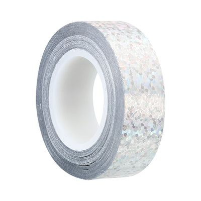 Harfington Sparkle Glitter Tape 15mm x 5m, 1 Pack Art Prism Tapes Self-Adhesive Silver Tone