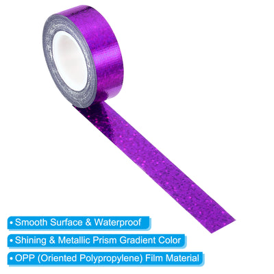 Harfington Sparkle Glitter Tape 15mm x 5m, 2 Pack Art Prism Tapes Self-Adhesive Purple