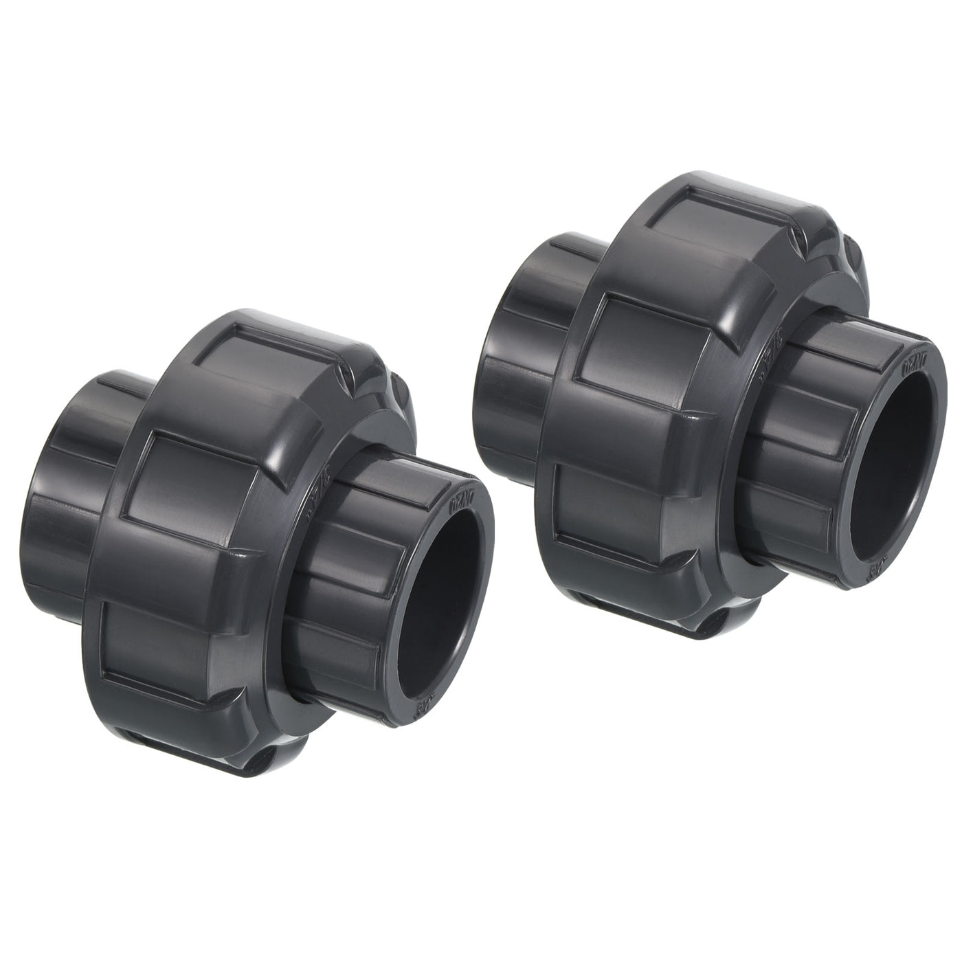 Harfington UPVC Pipe Fitting 3/4" Socket, 2 Pack Straight Joint Union Quick Connector, Grey