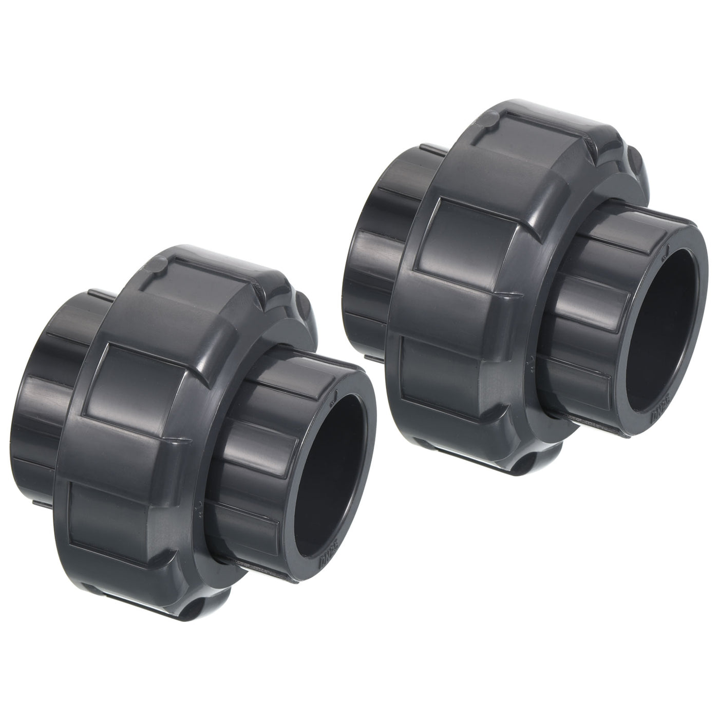 Harfington UPVC Pipe Fitting 1" Socket, 2 Pack Straight Joint Union Quick Connector, Grey