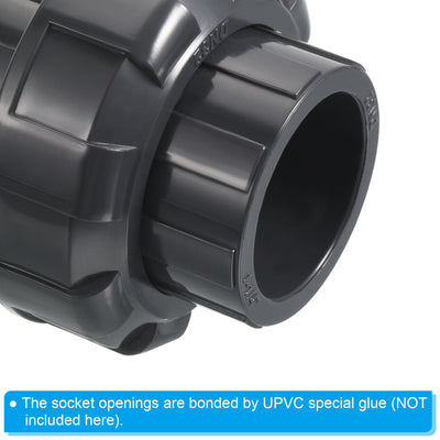 Harfington UPVC Pipe Fitting 1-1/4" Socket, Straight Joint Union Quick Connector, Grey
