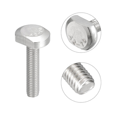 Harfington Uxcell T-Slot Bolts, 10pcs M6x30mm Drop-in Stud Sliding Bolts 304 Stainless Steel