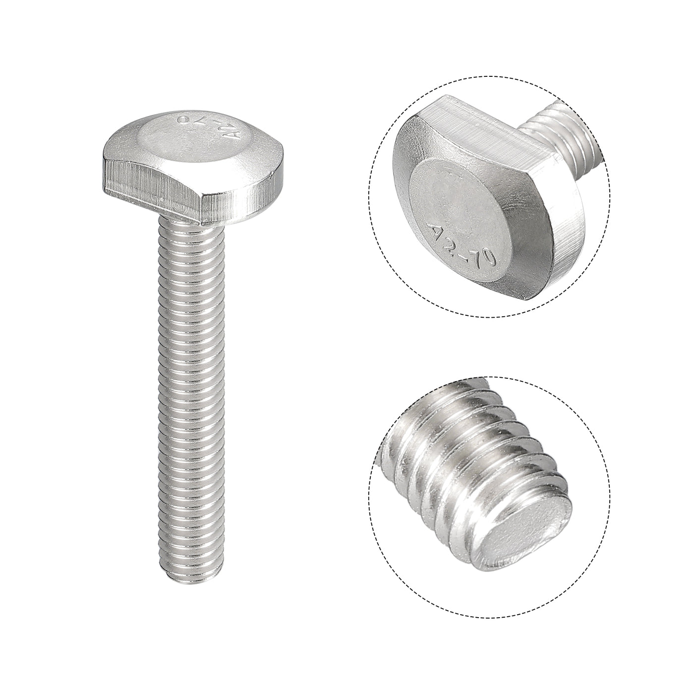 uxcell Uxcell T-Slot Bolts, 10pcs M6x40mm Drop-in Stud Sliding Bolts 304 Stainless Steel