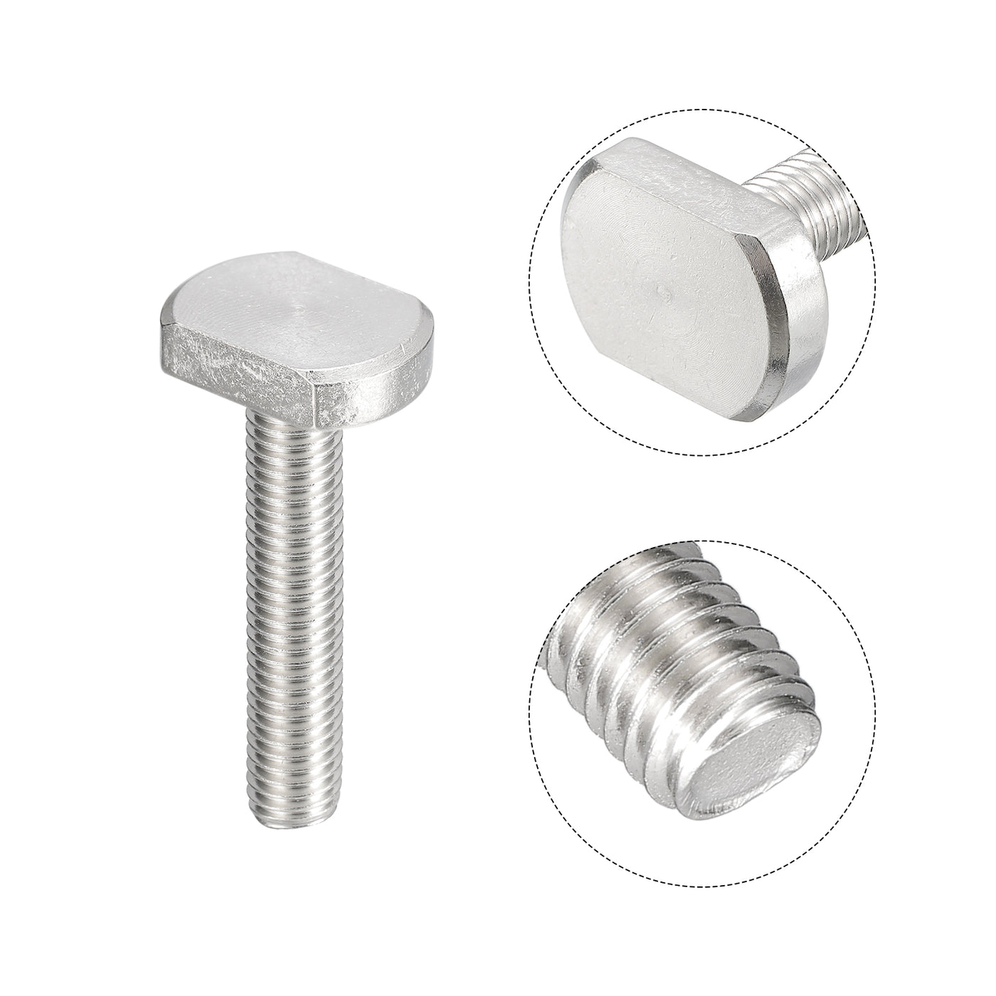 uxcell Uxcell T-Slot Bolts, 5pcs M10x50mm Drop-in Stud Sliding Bolts 304 Stainless Steel