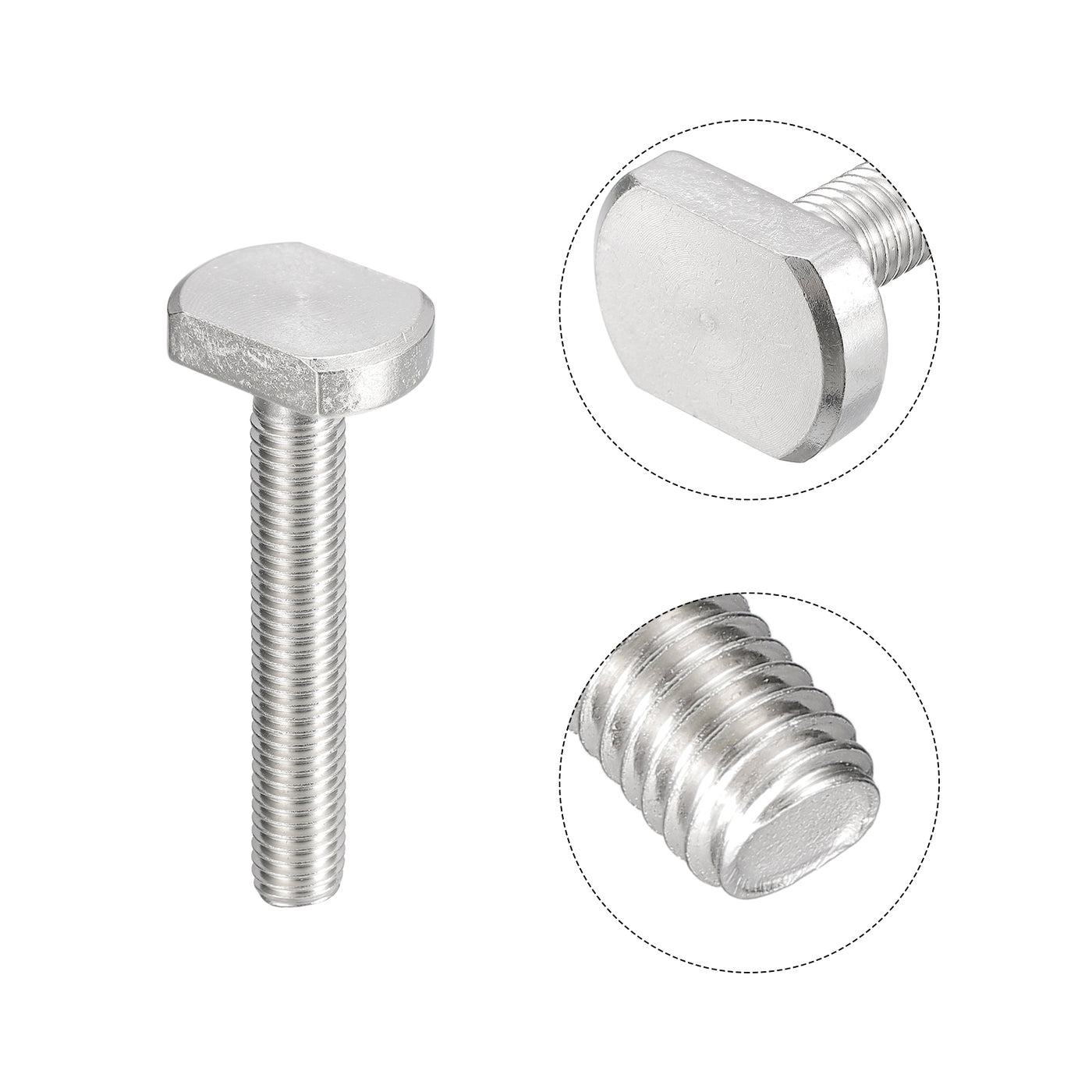 uxcell Uxcell T-Slot Bolts, 2pcs M10x60mm Drop-in Stud Sliding Bolts 304 Stainless Steel