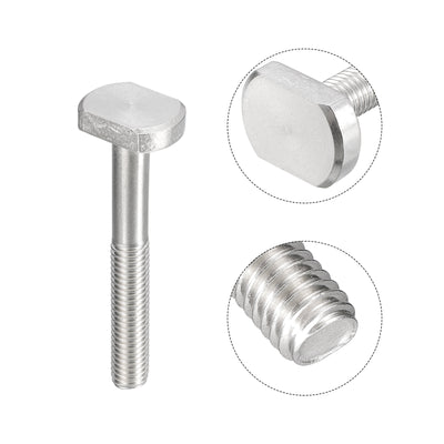 Harfington Uxcell T-Slot Bolts, 2pcs M10x70mm Drop-in Stud Sliding Bolts 304 Stainless Steel