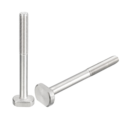 Harfington Uxcell T-Slot Bolts, 2pcs M10x100mm Drop-in Stud Sliding Bolts 304 Stainless Steel