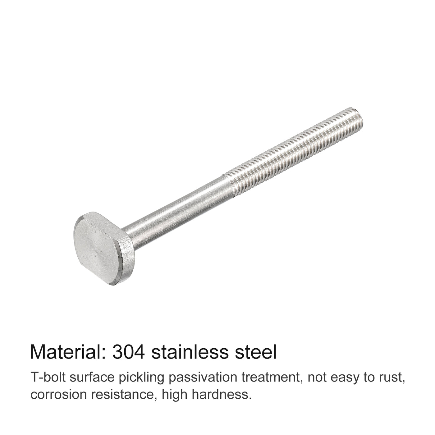 uxcell Uxcell T-Slot Bolts, 1pcs M10x120mm Drop-in Stud Sliding Bolts 304 Stainless Steel
