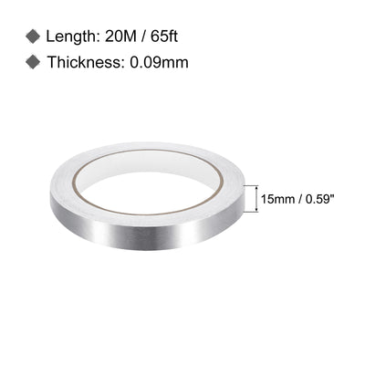 Harfington Aluminum Tape, 0.59 Inch x 65ft Foil Tape (3.5 Mil) Silver Tape Aluminum Tape