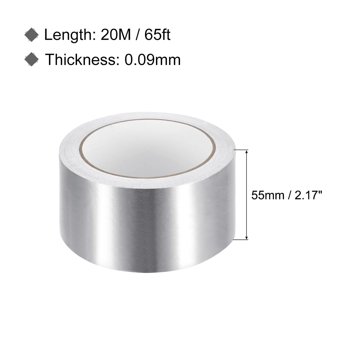 Harfington Aluminum Tape, 2.17 Inch x 65ft Foil Tape (3.5 Mil) Silver Tape Aluminum Tape