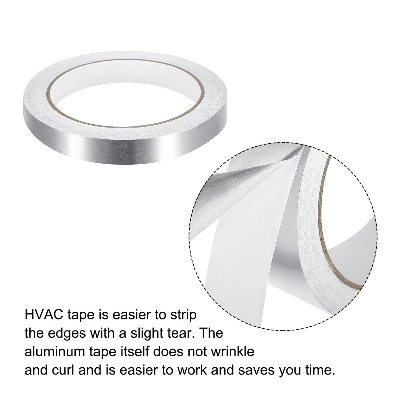 Harfington Aluminum Foil Tape, 0.59 Inch x 65ft Foil Tape (3.5 Mil), Pack of 2