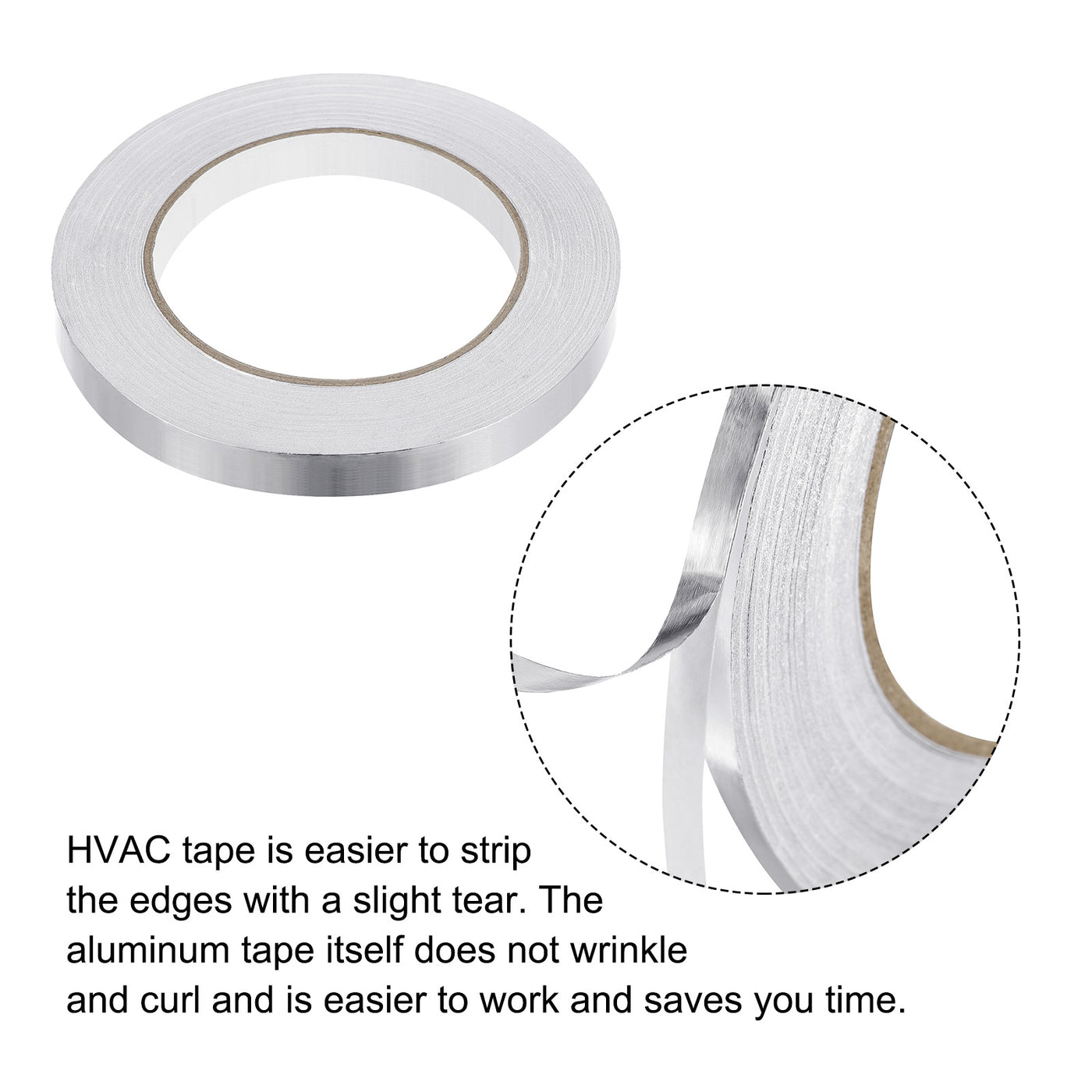 Harfington Aluminum Tape, 0.47 Inch x 50 Yard Foil Tape (1.96 Mil) Silver Tape