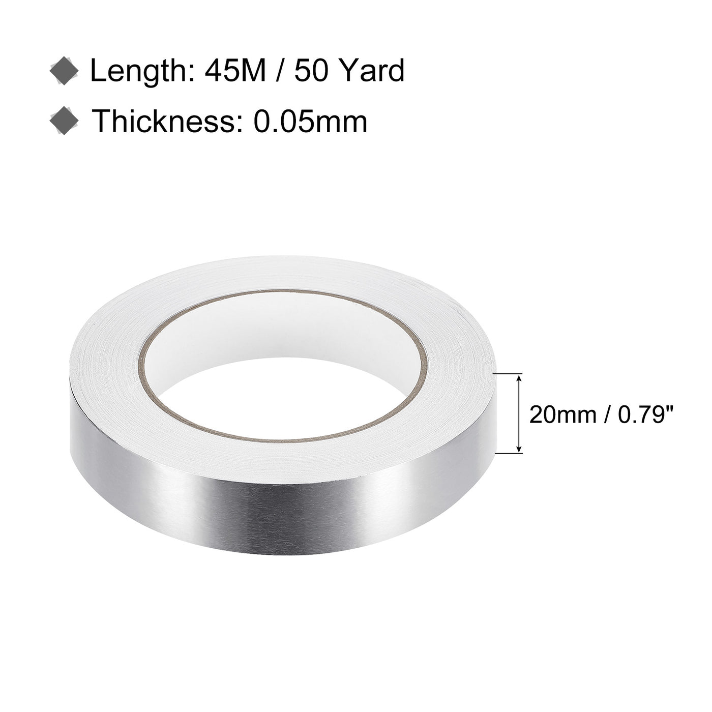 Harfington Aluminum Tape, 0.79 Inch x 50 Yard Foil Tape (1.96 Mil) Silver Tape