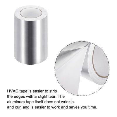 Harfington Aluminum Tape, 5.91 Inch x 50 Yard Foil Tape (1.96 Mil) Silver Tape