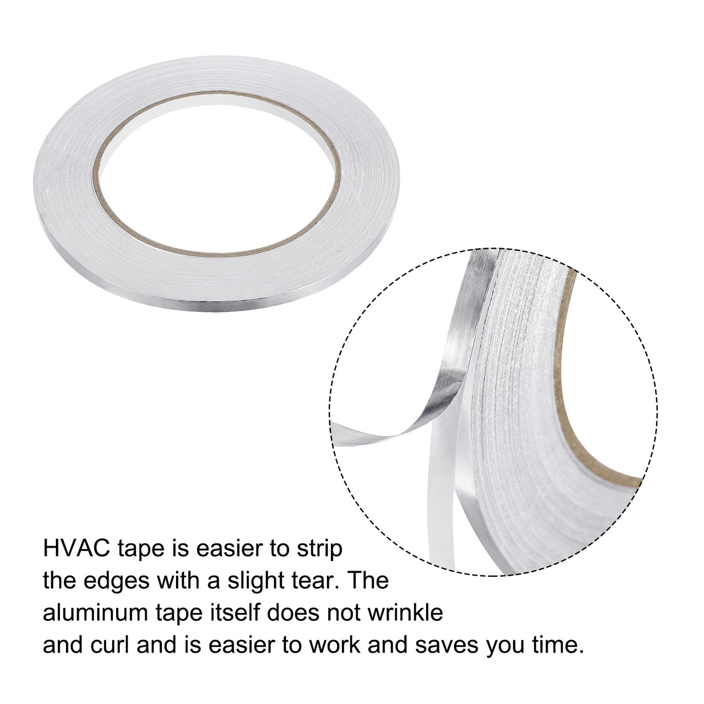 Harfington Aluminum Foil Tape, 0.2 Inch x 49 Yard Foil Tape (1.96 Mil), Pack of 2