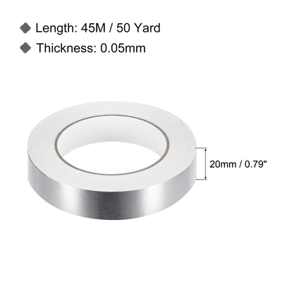 Harfington Aluminum Foil Tape, 0.79 Inch x 49 Yard Foil Tape (1.96 Mil), Pack of 2