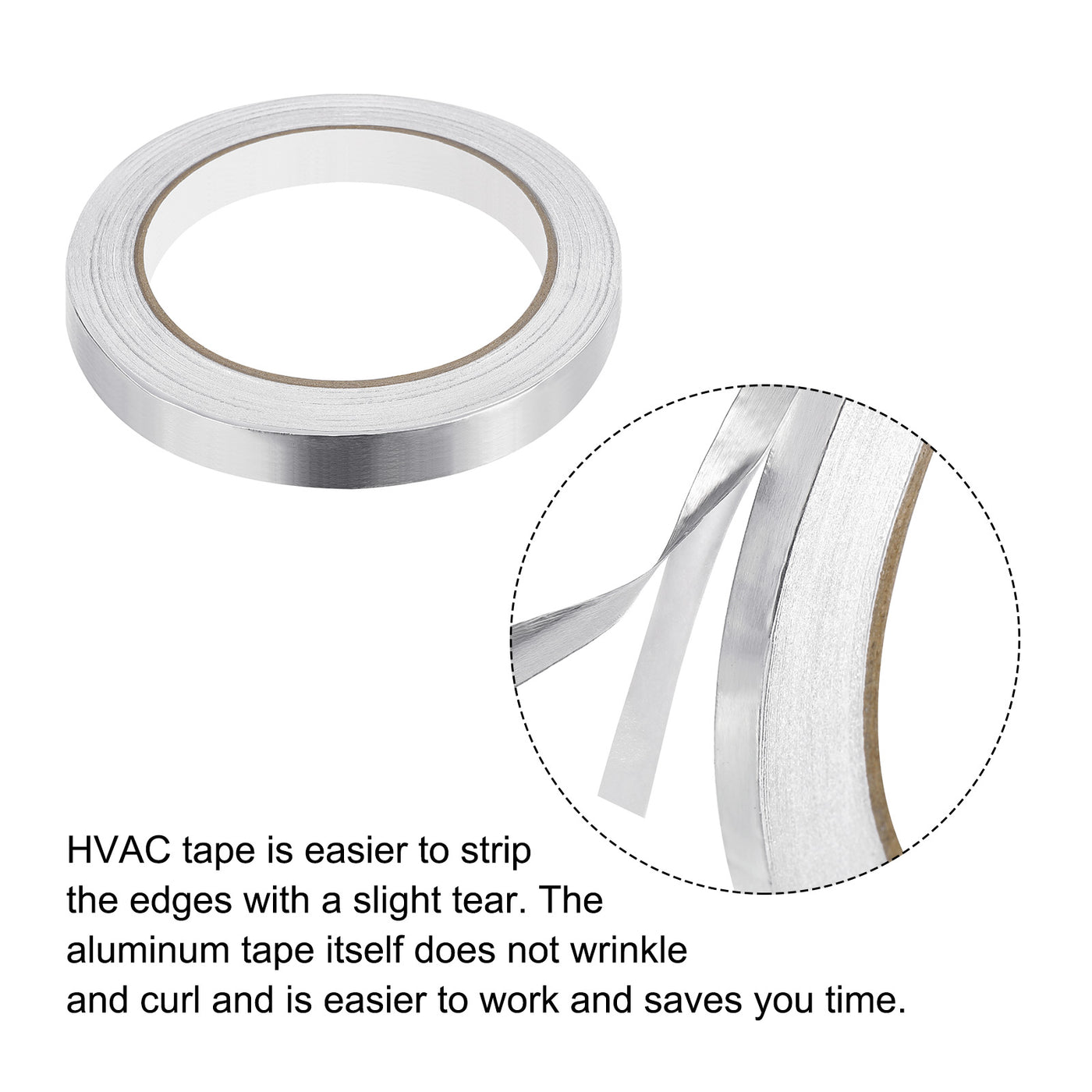 Harfington Aluminum Foil Tape, 0.47 Inch x 65ft Foil Tape (1.96 Mil), Pack of 3