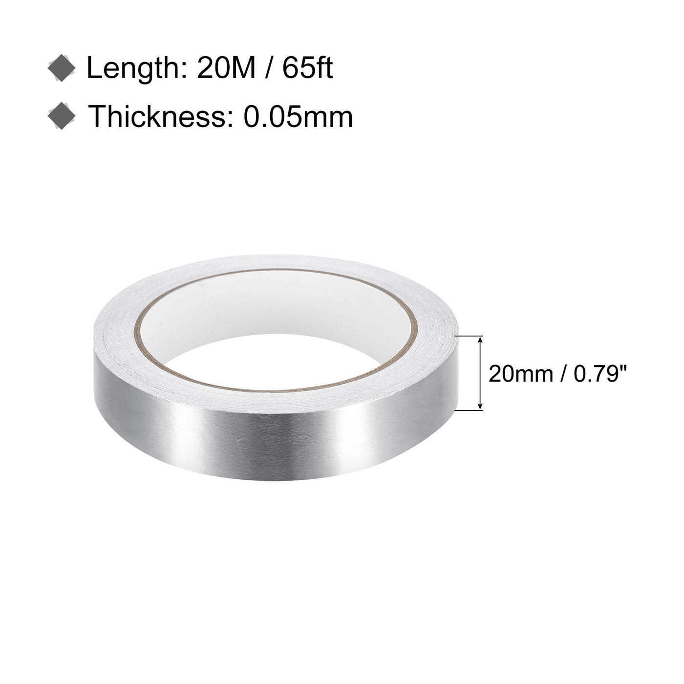 Harfington Aluminum Tape, 0.79 Inch x 65ft Foil Tape (1.96 Mil) Silver Tape Aluminum Tape