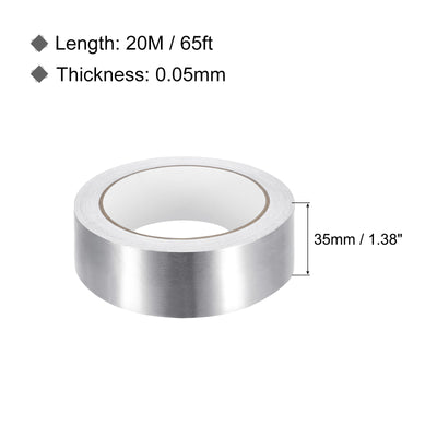 Harfington Aluminum Tape, 1.38 Inch x 65ft Foil Tape (1.96 Mil) Silver Tape Aluminum Tape