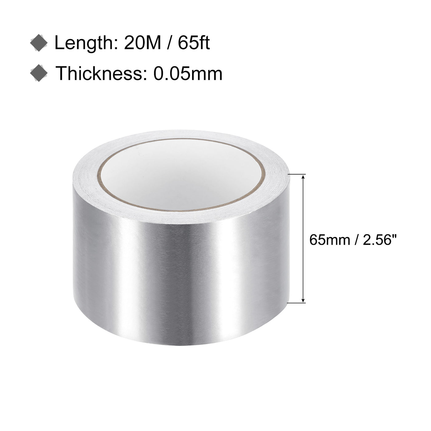 Harfington Aluminum Tape, 2.56 Inch x 65ft Foil Tape (1.96 Mil) Silver Tape Aluminum Tape