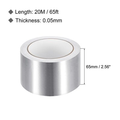 Harfington Aluminum Tape, 2.56 Inch x 65ft Foil Tape (1.96 Mil) Silver Tape Aluminum Tape