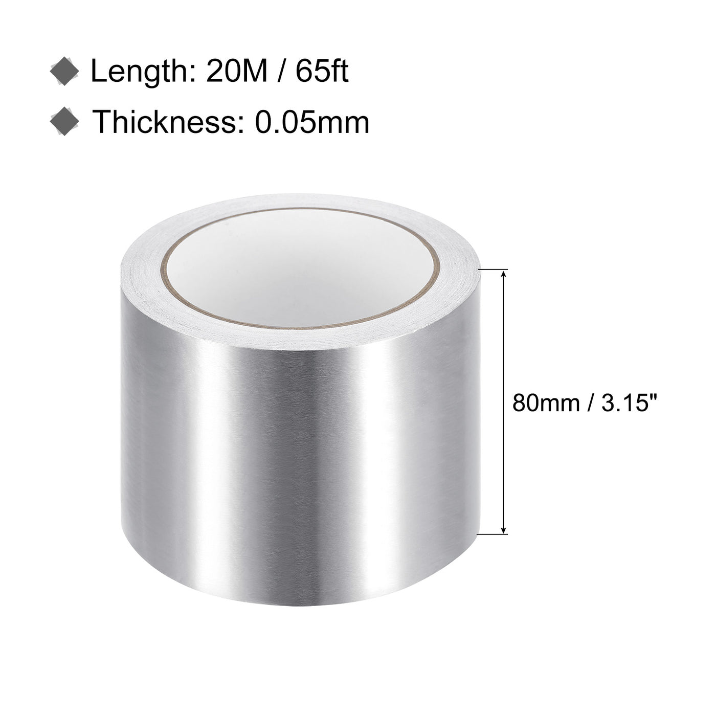 Harfington Aluminum Tape, 3.15 Inch x 65ft Foil Tape (1.96 Mil) Silver Tape Aluminum Tape