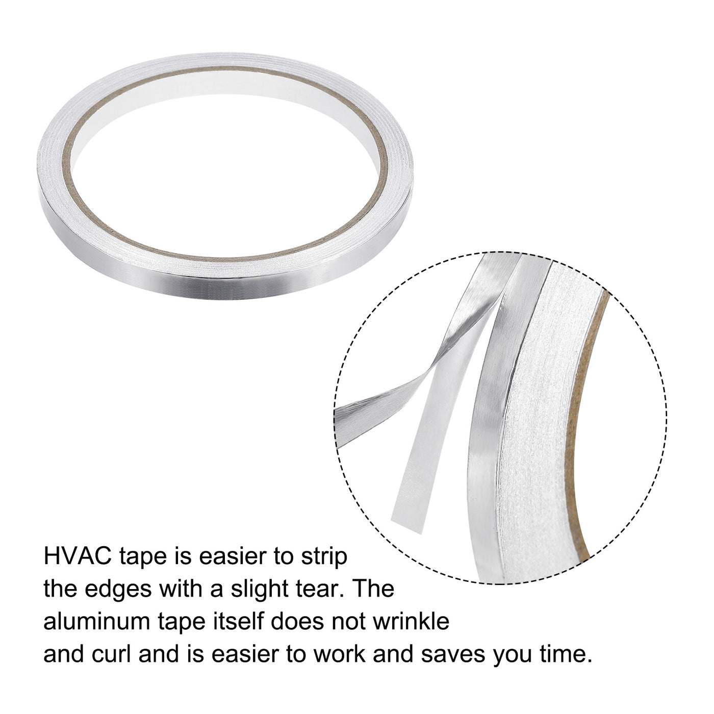 Harfington Aluminum Foil Tape, 0.31 Inch x 32.8ft Foil Tape (3.1 Mil), Pack of 5