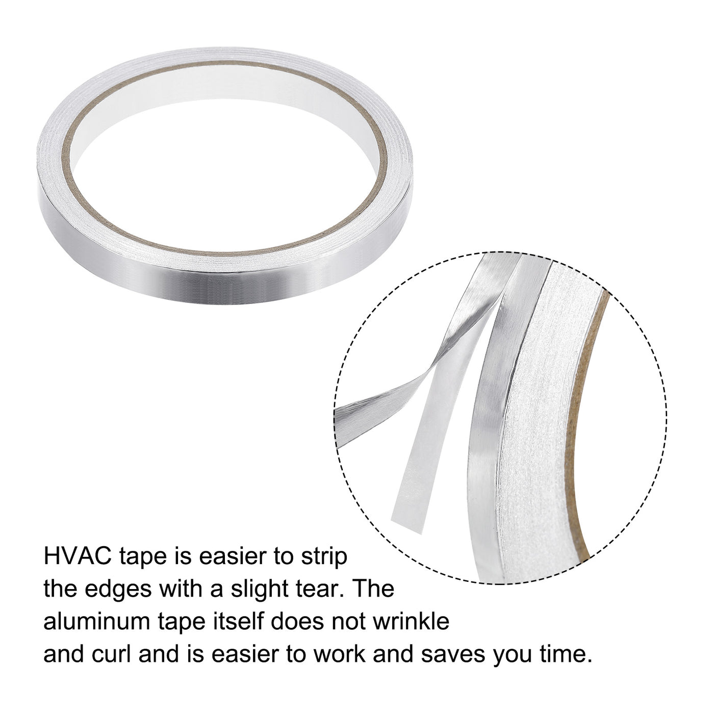 Harfington Aluminum Foil Tape, 0.47 Inch x 32.8ft Foil Tape (3.1 Mil), Pack of 5