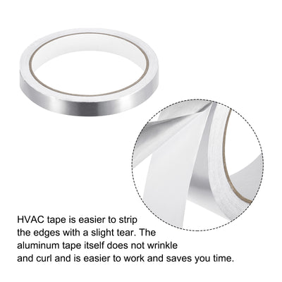 Harfington Aluminum Foil Tape, 0.59 Inch x 32.8ft Foil Tape (3.1 Mil), Pack of 5