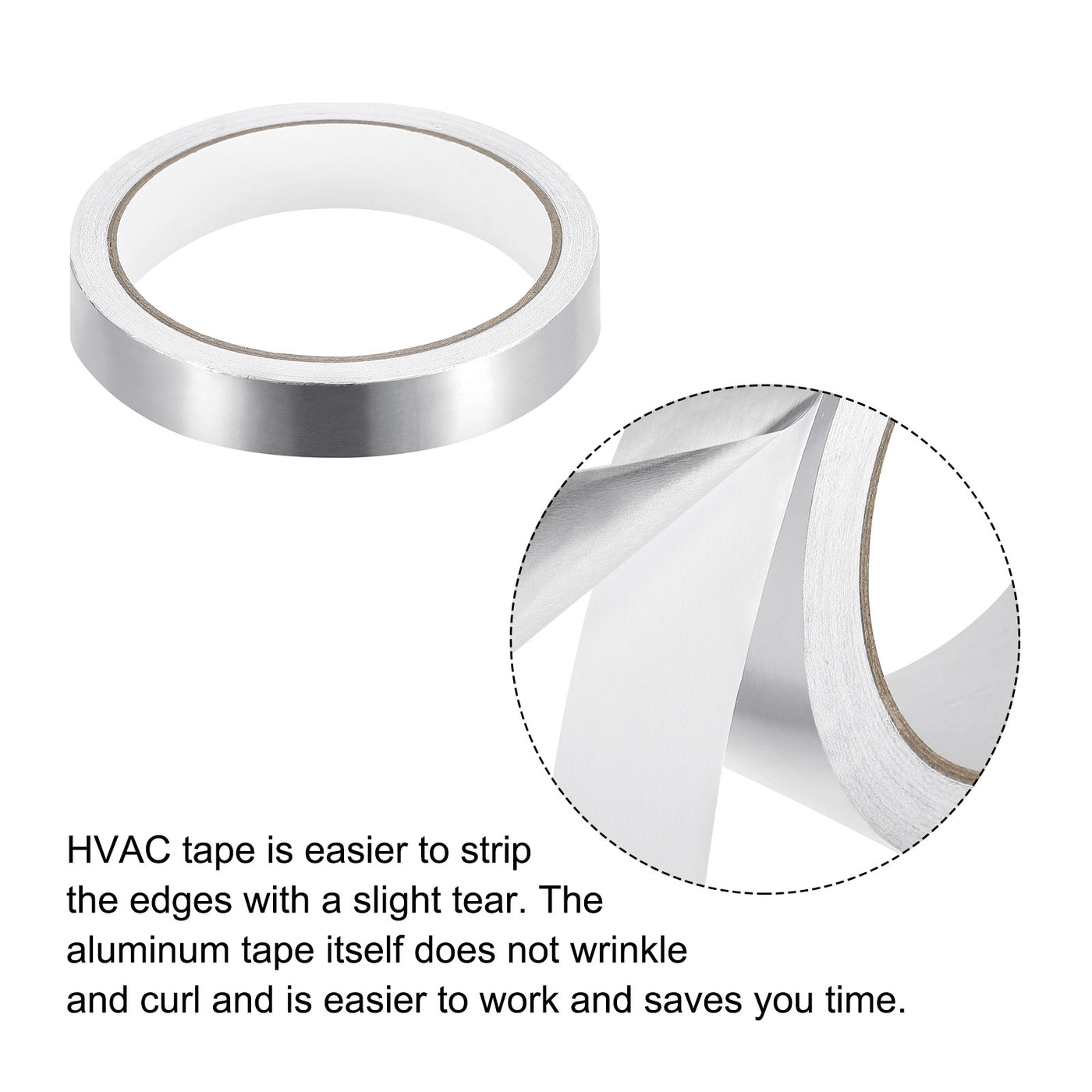 Harfington Aluminum Foil Tape, 0.79 Inch x 32.8ft Foil Tape (3.1 Mil), Pack of 5