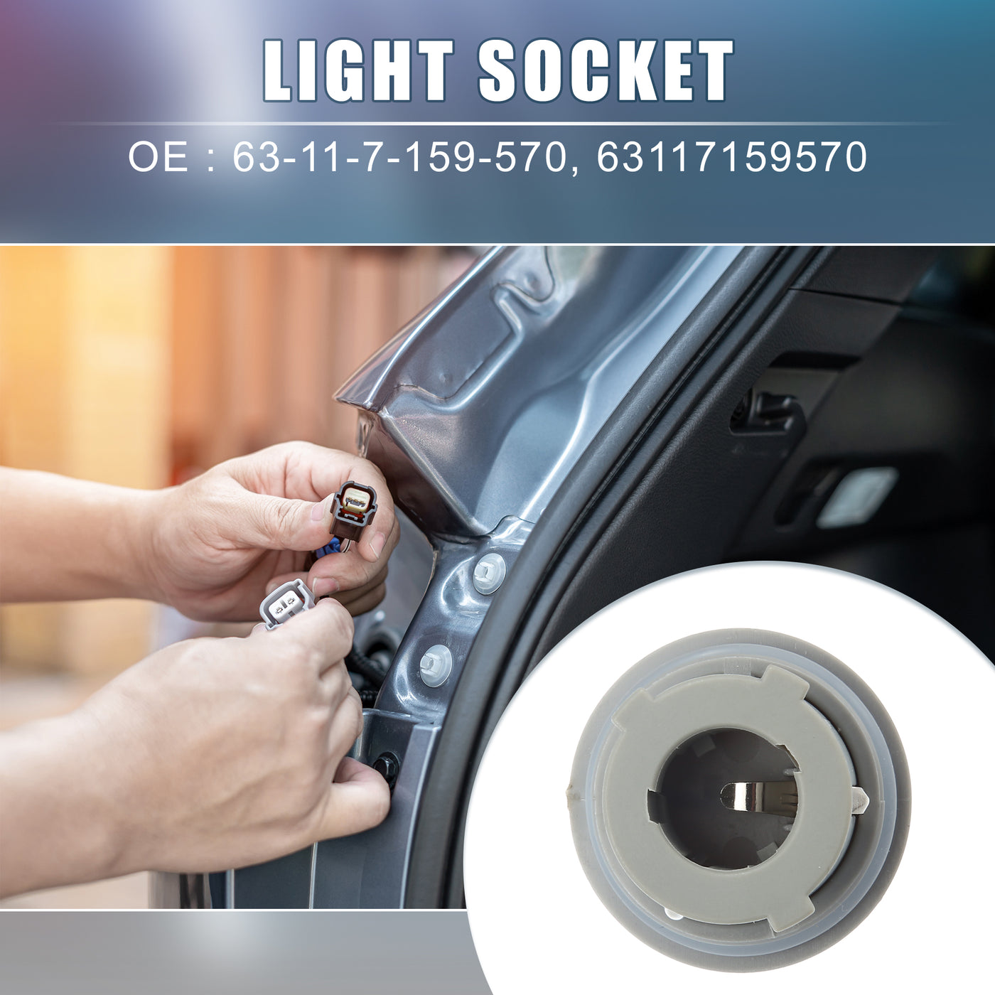 A ABSOPRO Side Indicator Turn Signal Light Bulb Socket Holder 63117159570 for BMW 325i 325xi 328i 330i 330xi 335i E46 E90 2006-2008 (Set of 2)