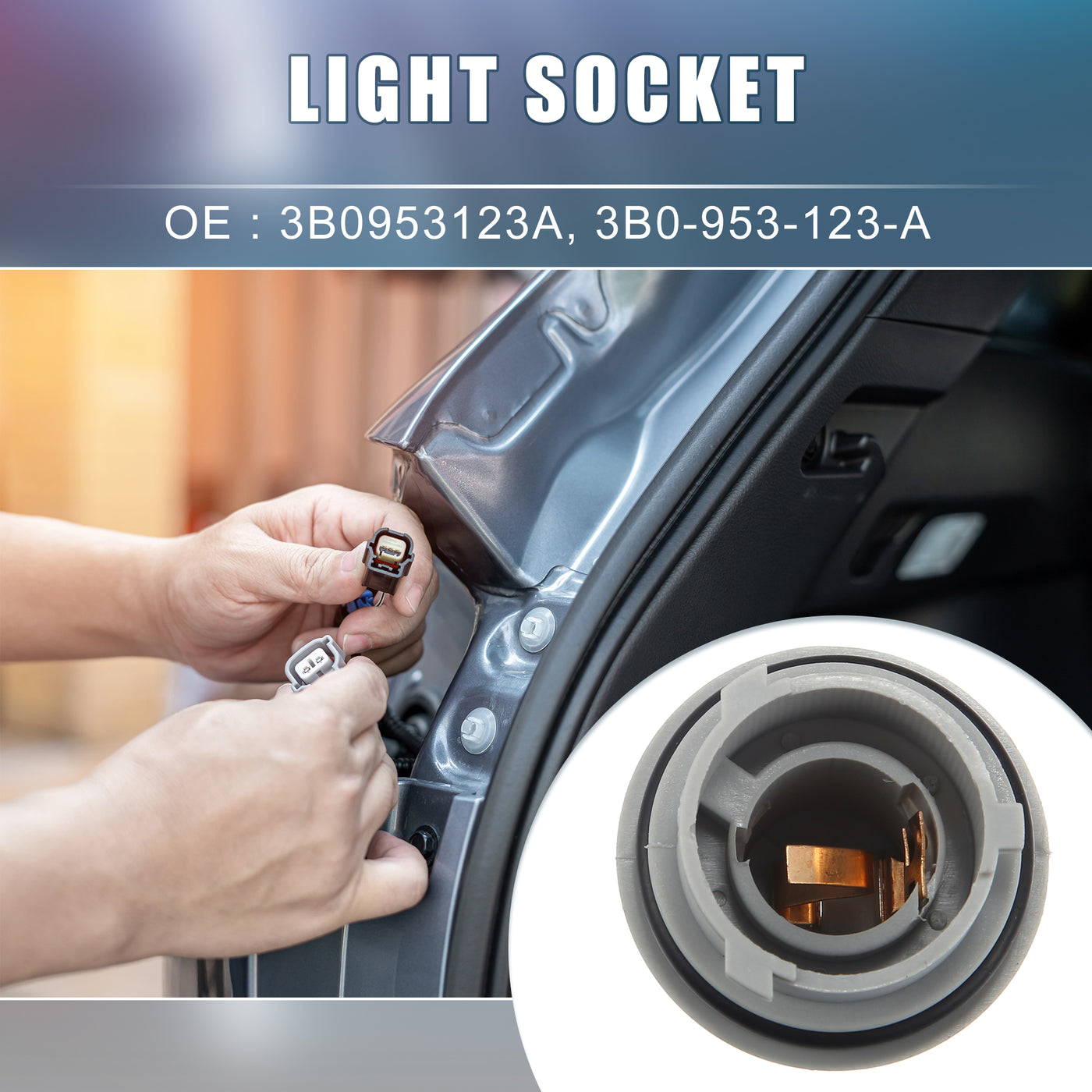 A ABSOPRO Turn Signal Light Bulb Socket Holder 3B0953123A 3B0-953-123-A for VW Passat Sedan Wagon 1998-2001