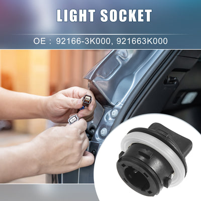 Harfington Front Left Right Turn Signal Light Bulb Socket Holder 92166-3K000 921663K000 for Hyundai Accent 2012-2017 Plastic Black